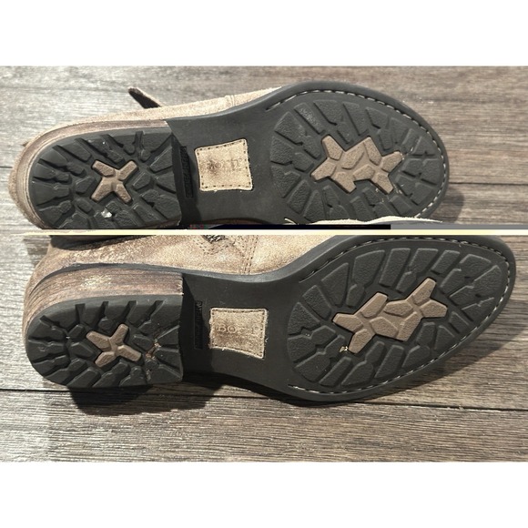 Born Jem Ankle Boots Booties Shoes Womens Size 7 Brown Leather Side Zip Up - Picture 9 of 9